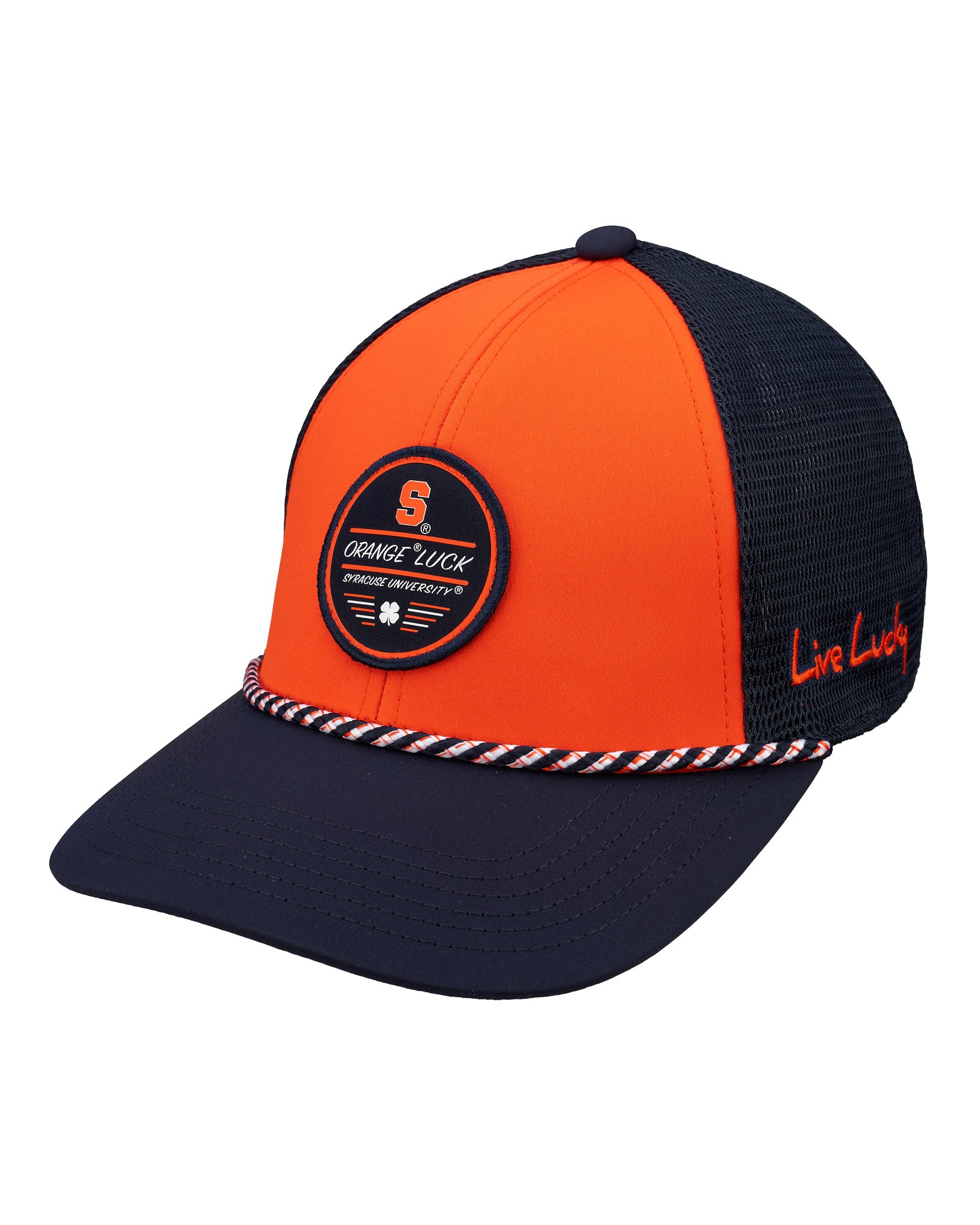 Orange and navy two tone rope hat from Black Clover featuring Syracuse University Logo