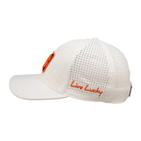 White perforated hat from Black Clover featuring Syracuse Orange logo