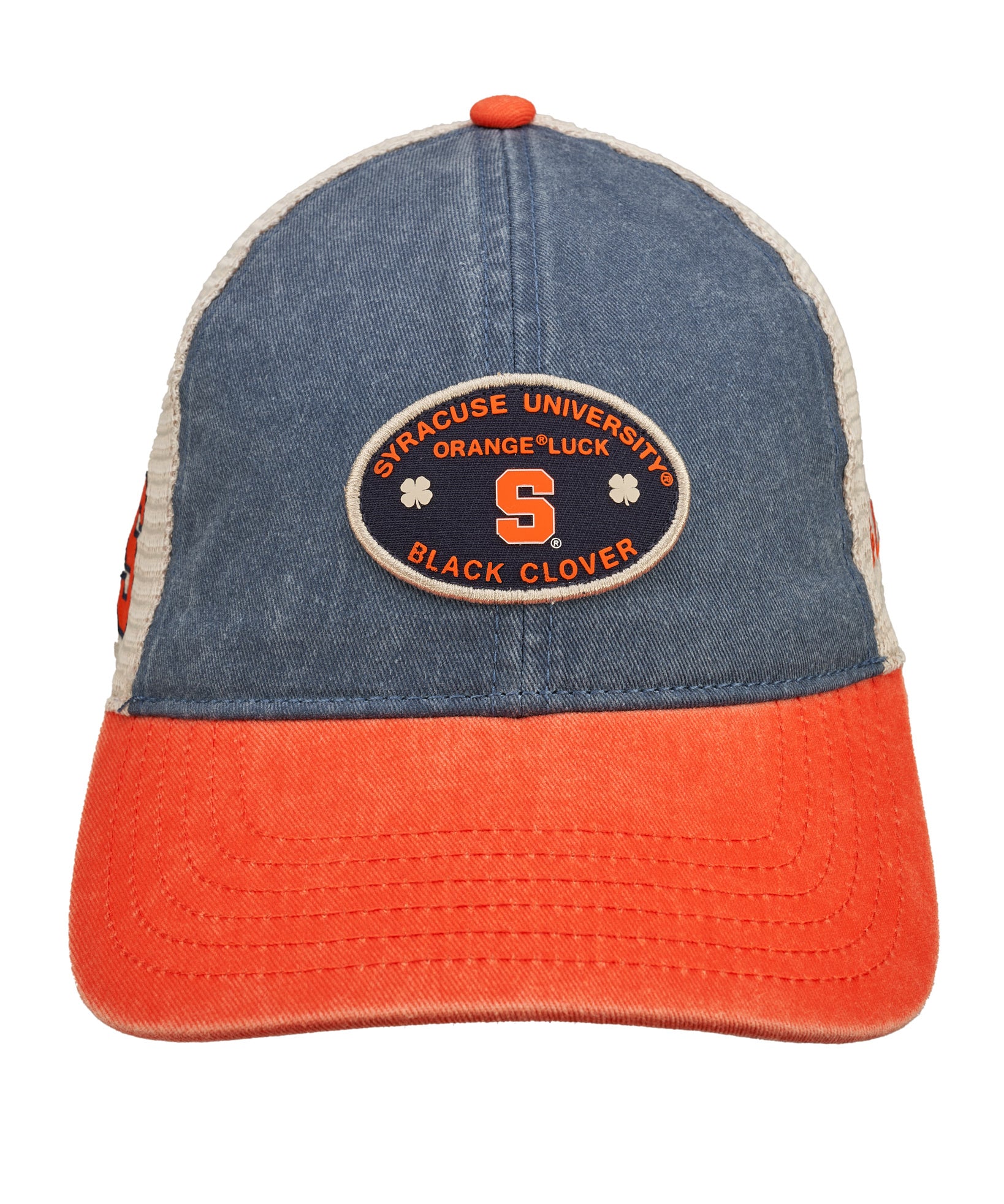 Orange, blue, and white two tone vintage style hat from Black Clover featuring Syracuse Orange logo