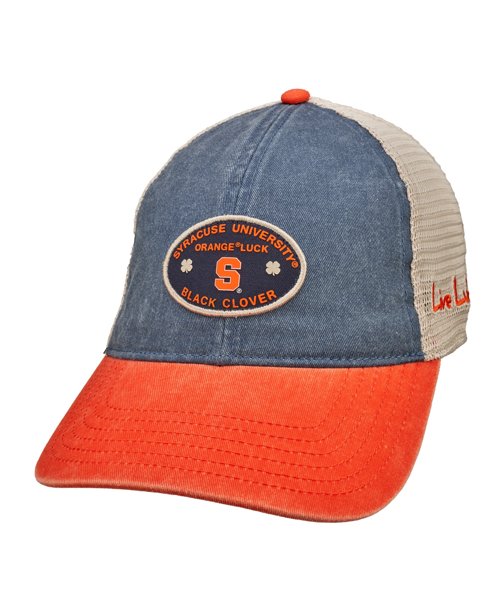 Orange, blue, and white two tone vintage style hat from Black Clover featuring Syracuse Orange logo