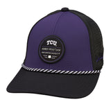 Purple and Black two tone rope hat from Black Clover featuring Texas Christian Horned Frogs logo