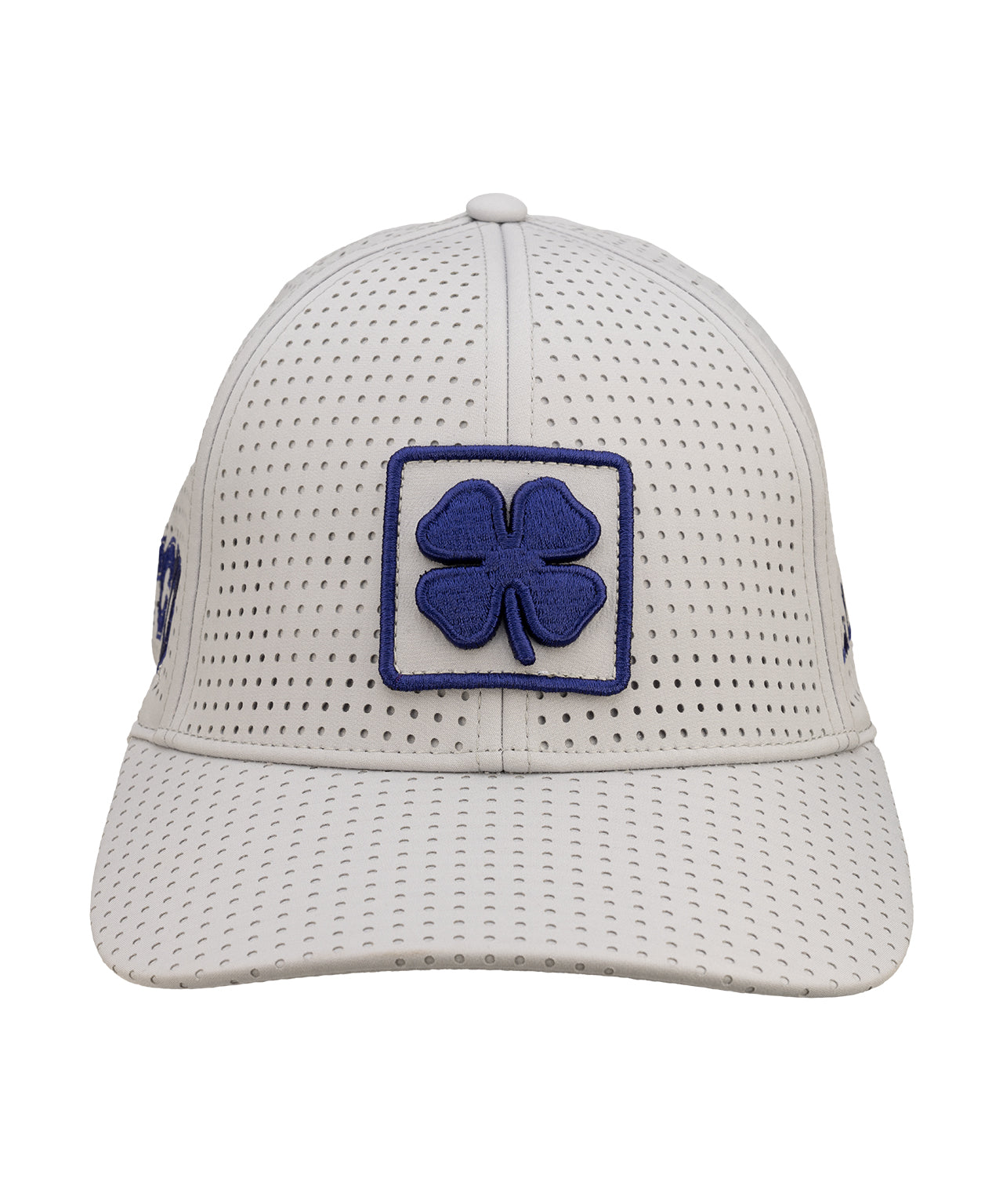 White perforated hat from Black Clover featuring Texas Christian Horned Frogs logo