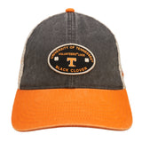 Black and orange two tone vintage style hat from Black Clover featuring University of Tennessee Volunteers logo