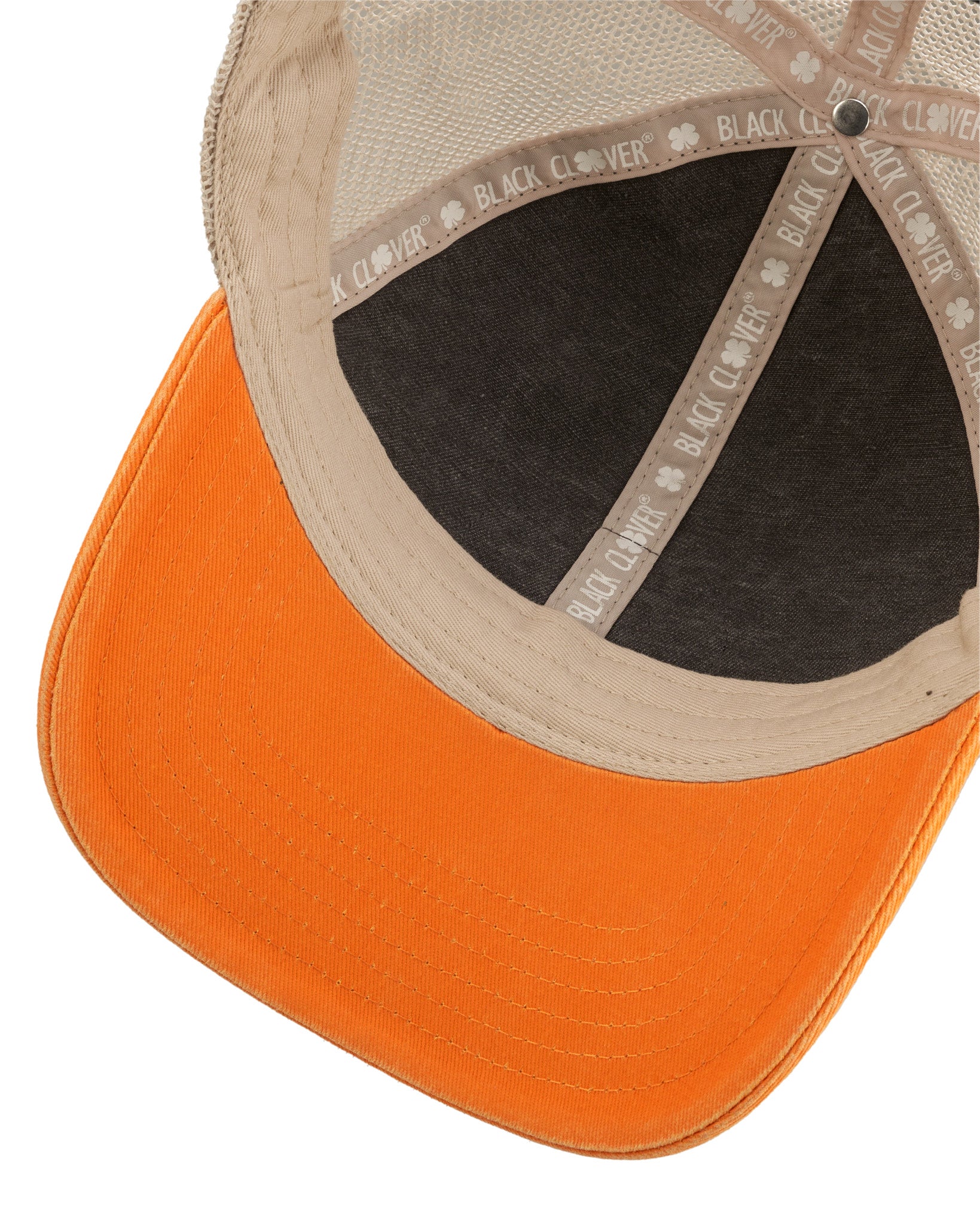 Black and orange two tone vintage style hat from Black Clover featuring University of Tennessee Volunteers logo