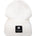 White "Lucky Cuff" beanie from Black Clover featuring woven patch on the front cuff