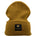 Gold "Lucky Cuff" beanie from Black Clover featuring woven patch on the front cuff