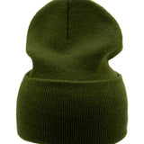 Olive "Lucky Cuff" beanie from Black Clover featuring woven patch on the front cuff