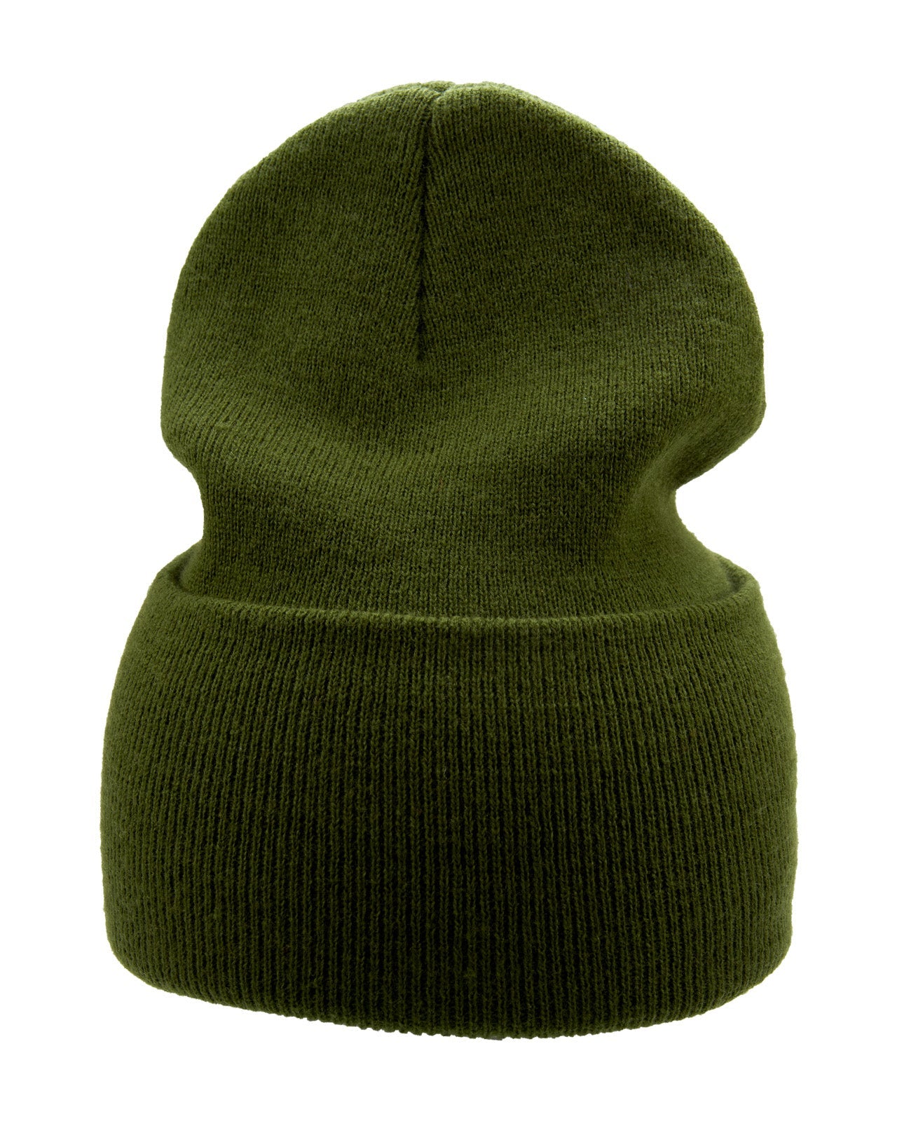 Olive "Lucky Cuff" beanie from Black Clover featuring woven patch on the front cuff