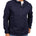 Fashionable navy twill jacket with zipper, roomy pockets and wrinkle-free and anti-microbial features