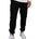 Fashionable black loungewear jogger with adjustable drawstring waist and wrinkle-free and anti-microbial features