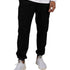 Fashionable black loungewear jogger with adjustable drawstring waist and wrinkle-free and anti-microbial features