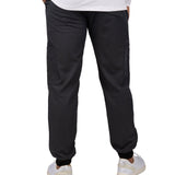 Fashionable grey loungewear jogger with adjustable drawstring waist and wrinkle-free and anti-microbial features