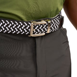 Man wearing black and white stretch belt from Black Clover