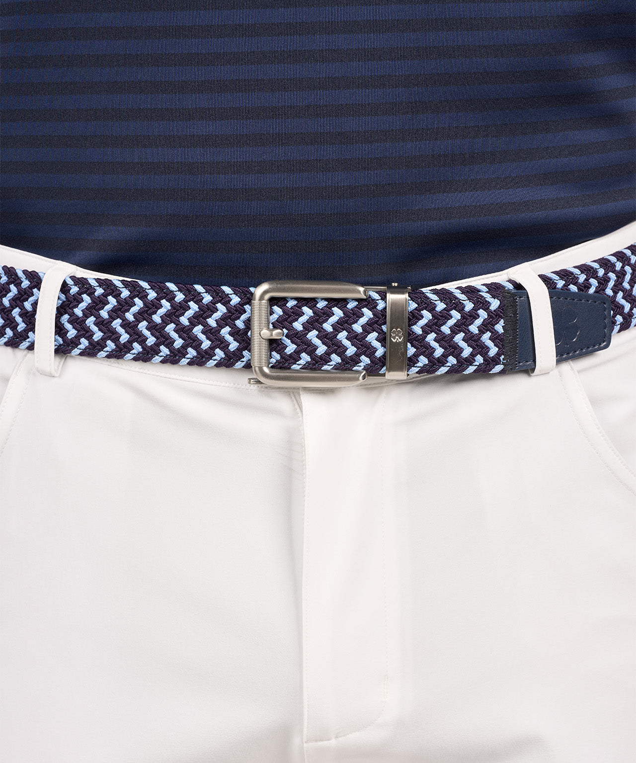 Man wearing blue and azure stretch belt from Black Clover