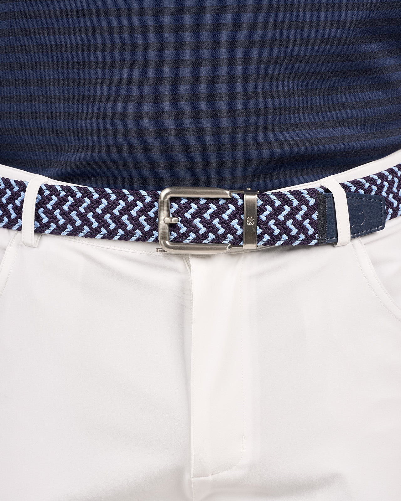 Man wearing blue and azure stretch belt from Black Clover