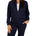 Fashionable navy twill jacket with zipper, roomy pockets and wrinkle-free and anti-microbial features