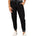 Fashionable black loungewear jogger with adjustable drawstring waist and wrinkle-free and anti-microbial features