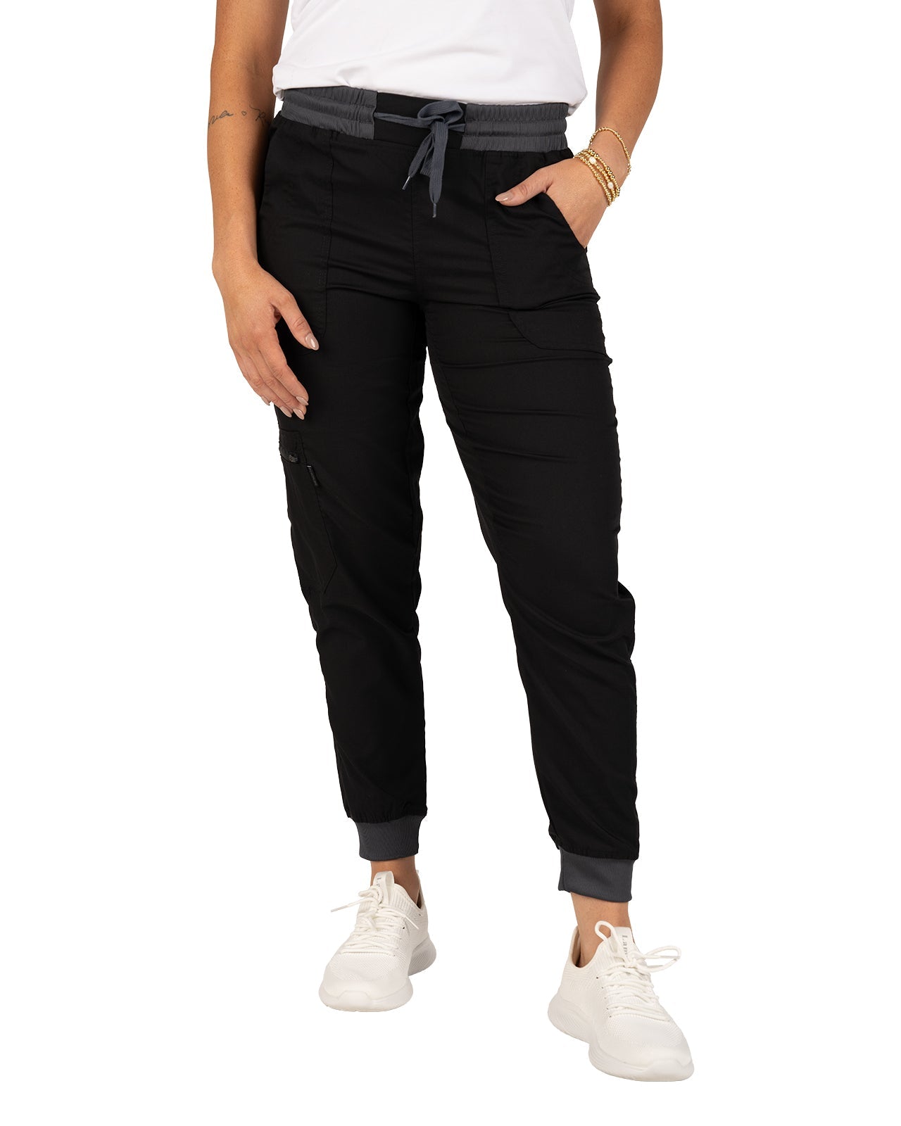 Women's Black Twill Stretch Loungewear Jogger | Black Clover Apparel