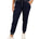 Fashionable navy loungewear jogger with adjustable drawstring waist and wrinkle-free and anti-microbial features