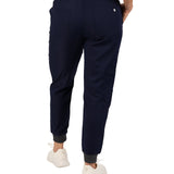 Fashionable navy loungewear jogger with adjustable drawstring waist and wrinkle-free and anti-microbial features