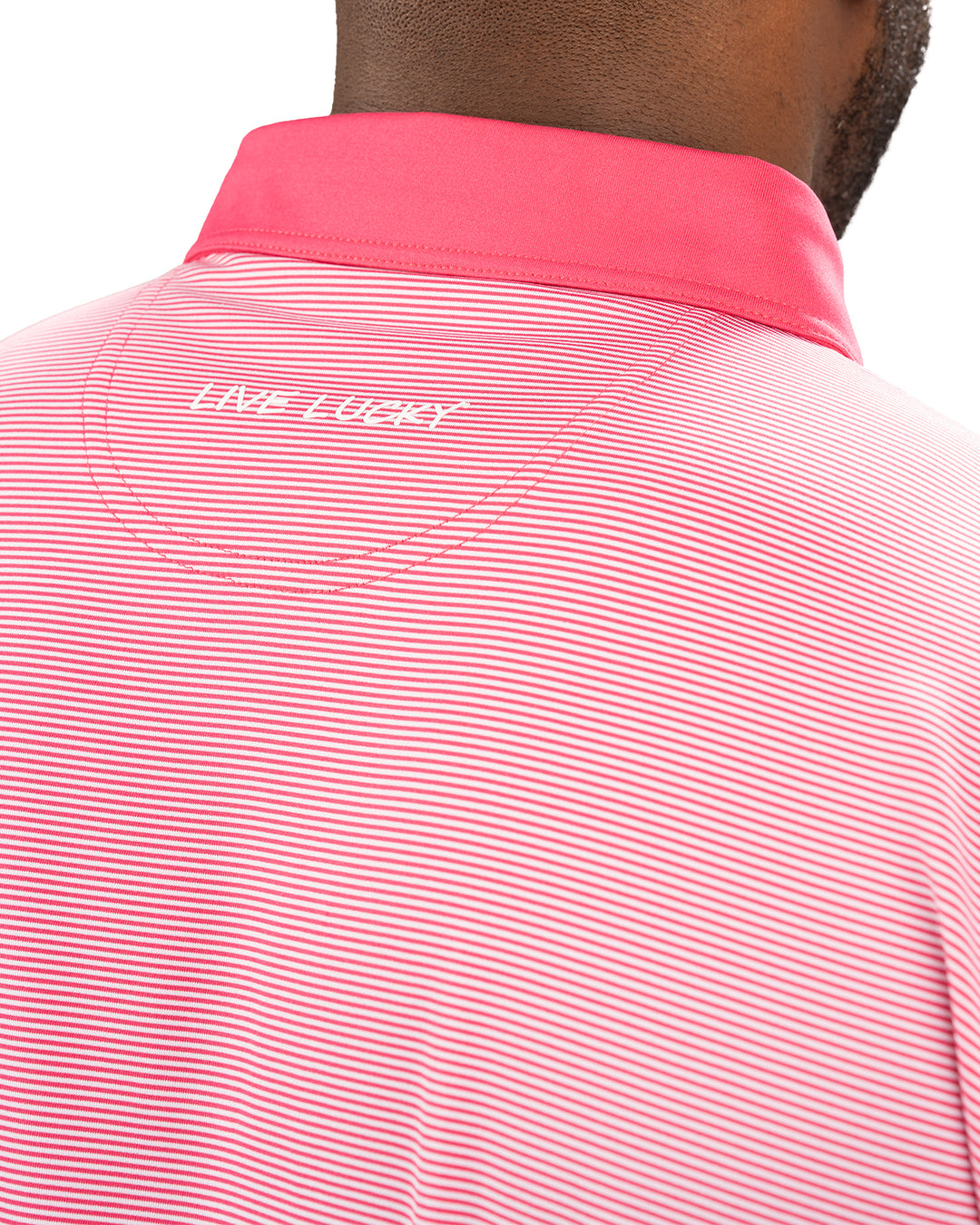 Pink Raspbe Pin Stripe Golf or Business Polo | Black Clover Apparel
