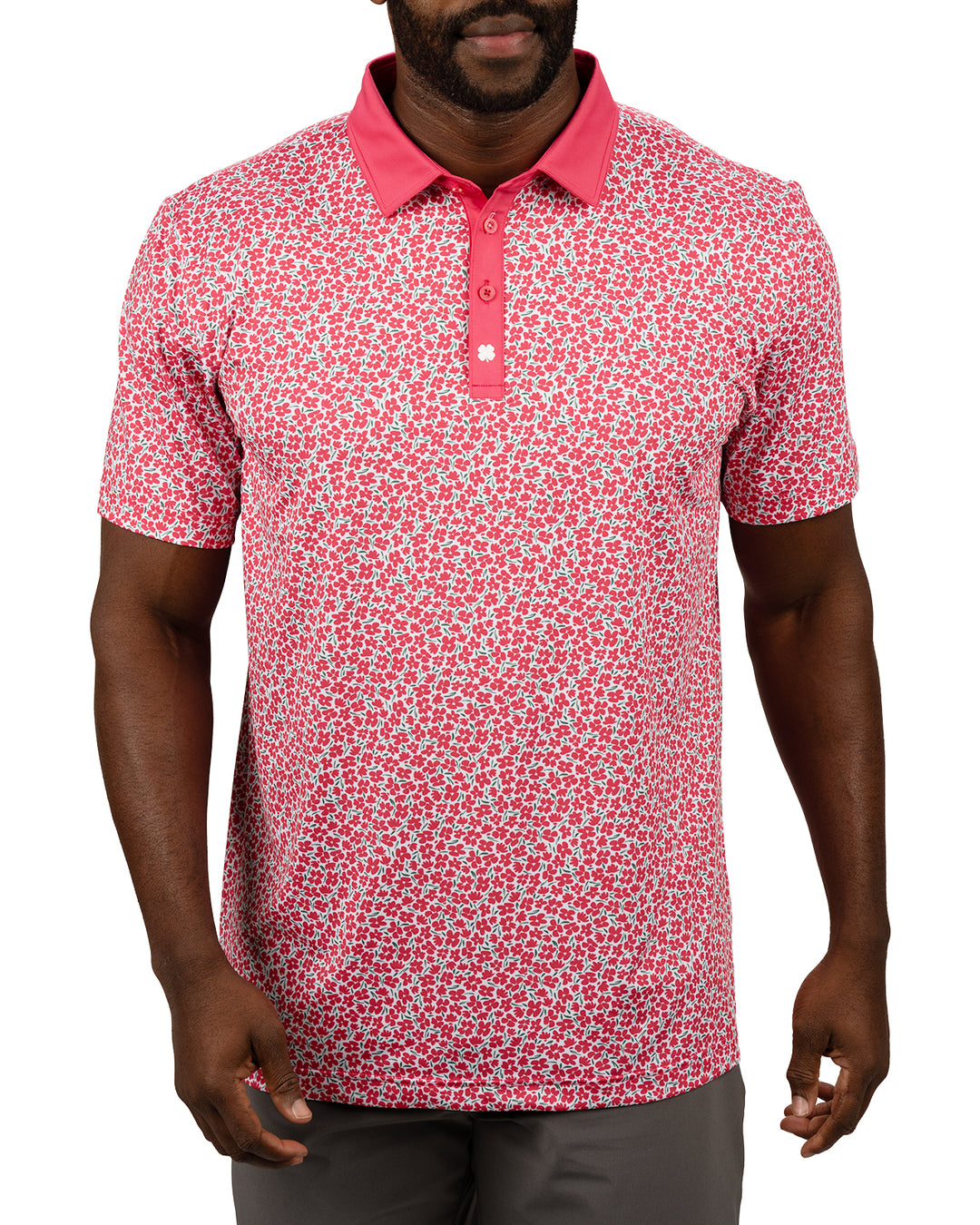 Black Clover Azalea Short Sleeve Polo Golf Shirt, Mens, 2XL, Raspberry Pink