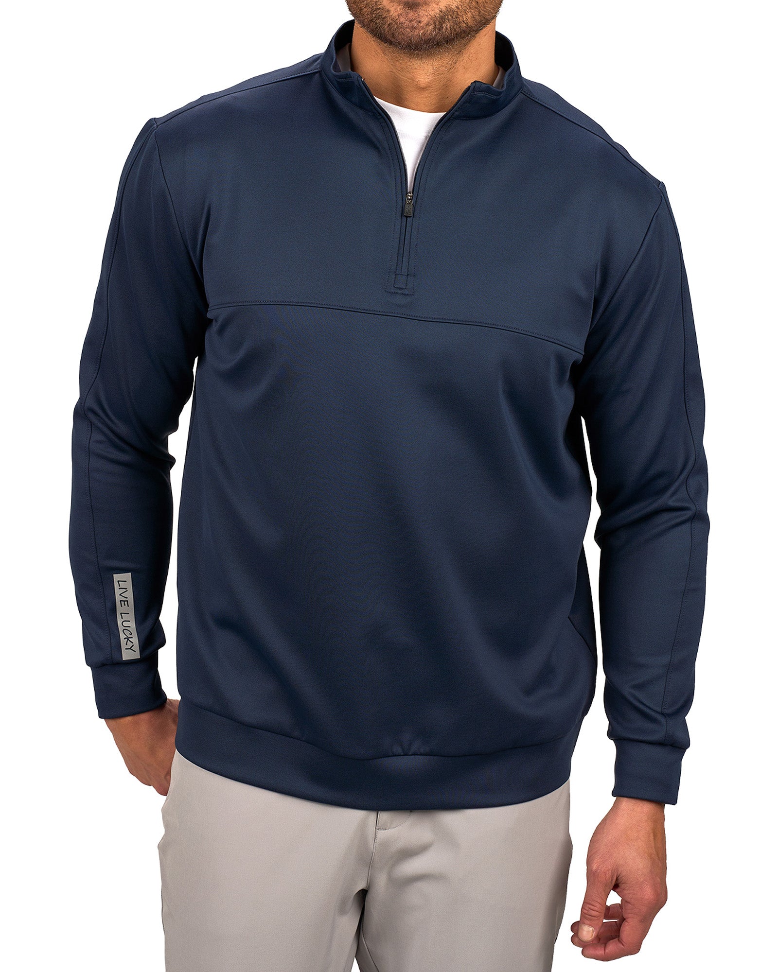 Qzip Men's Athletic Navy Quarter-Zip Hoodie | Black Clover Apparel
