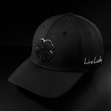 Premium Clover 2 Black Fitted Performance Hat