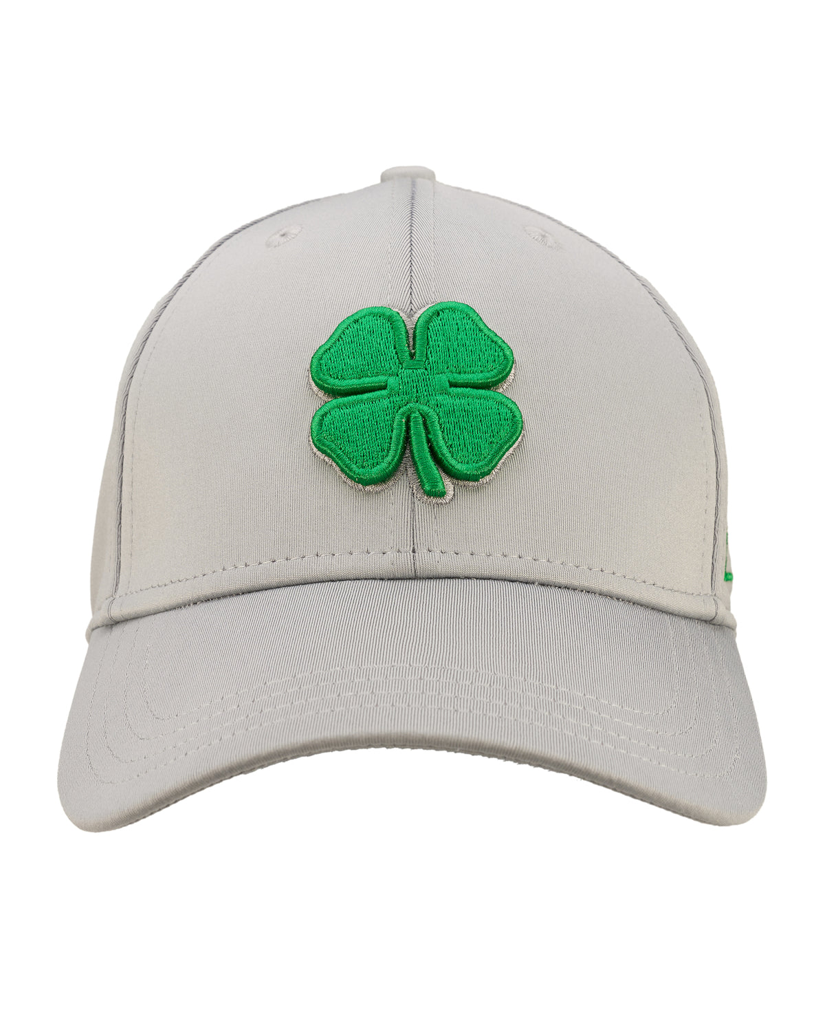 Unisex Grey Fitted Hat with Green Clover Icon | Black Clover Apparel