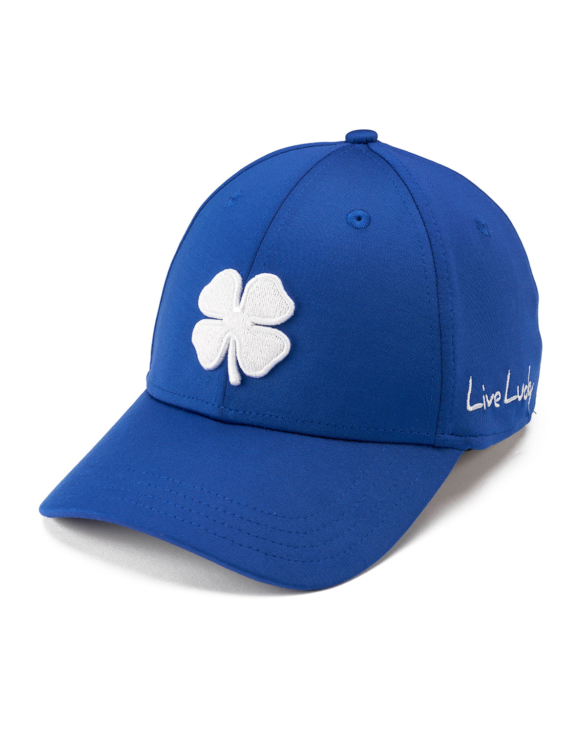 Unisex Royal Blue Fitted Hat with White Clover Icon | Black  display picture 1