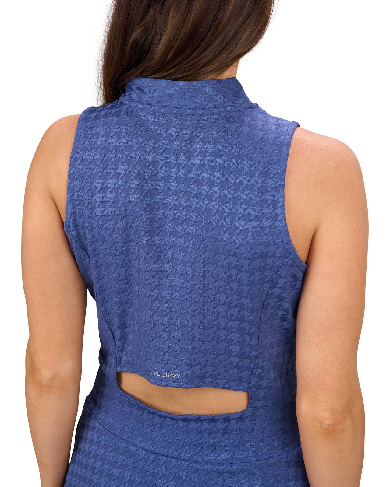 Women's Herringbone Jacquard Navy Blue Tennis Dress