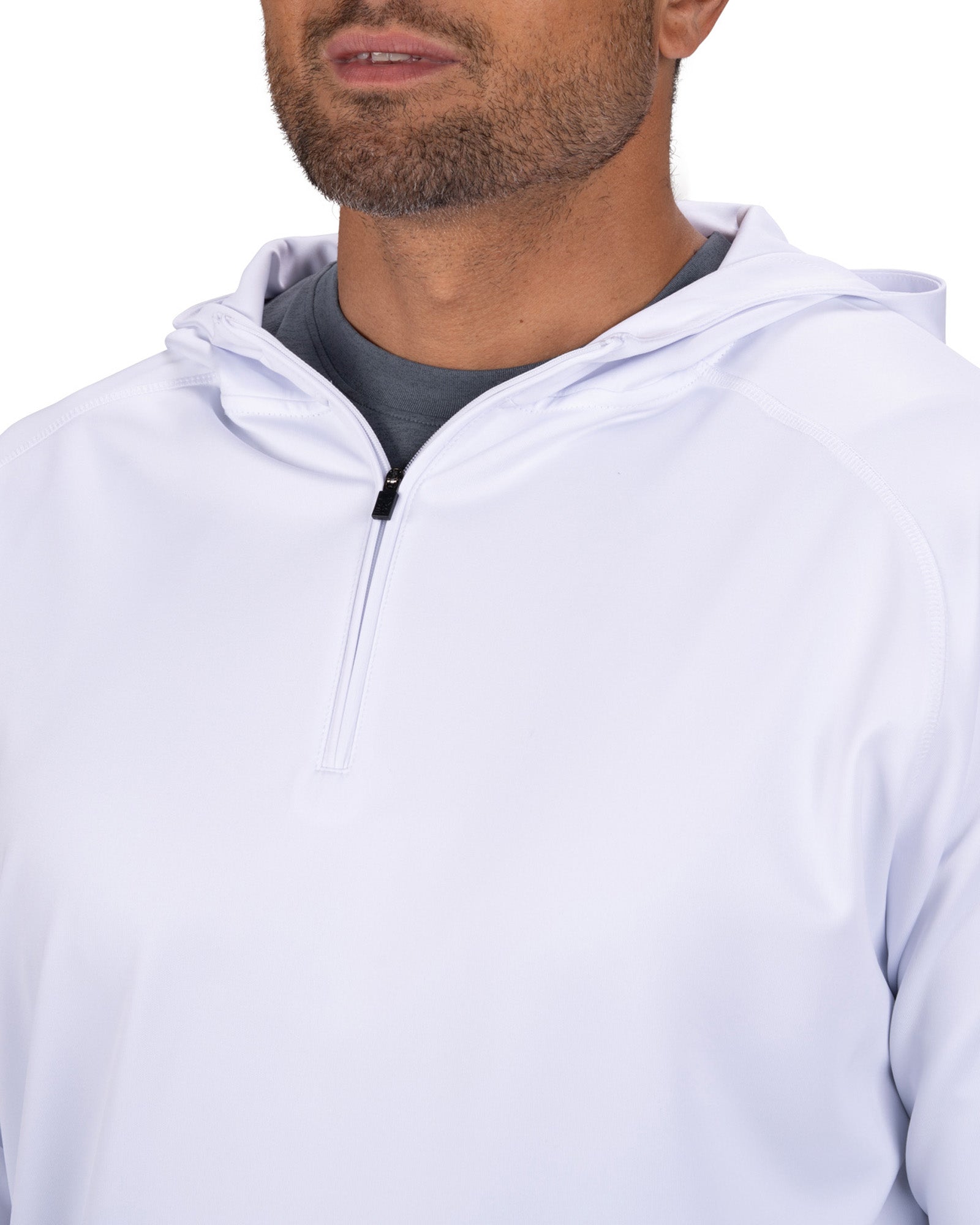 Men's Quarter-Zip White Lightweight Hoodie | Black Clover Apparel