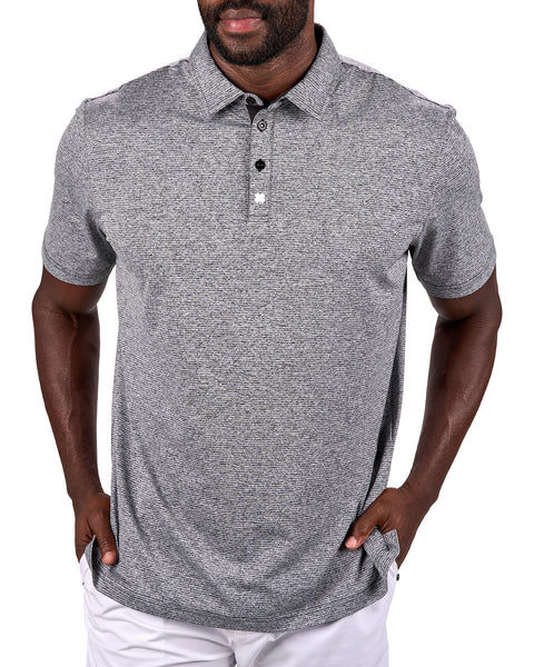 Men's Breathable Black Performance Polo for Golf or Business