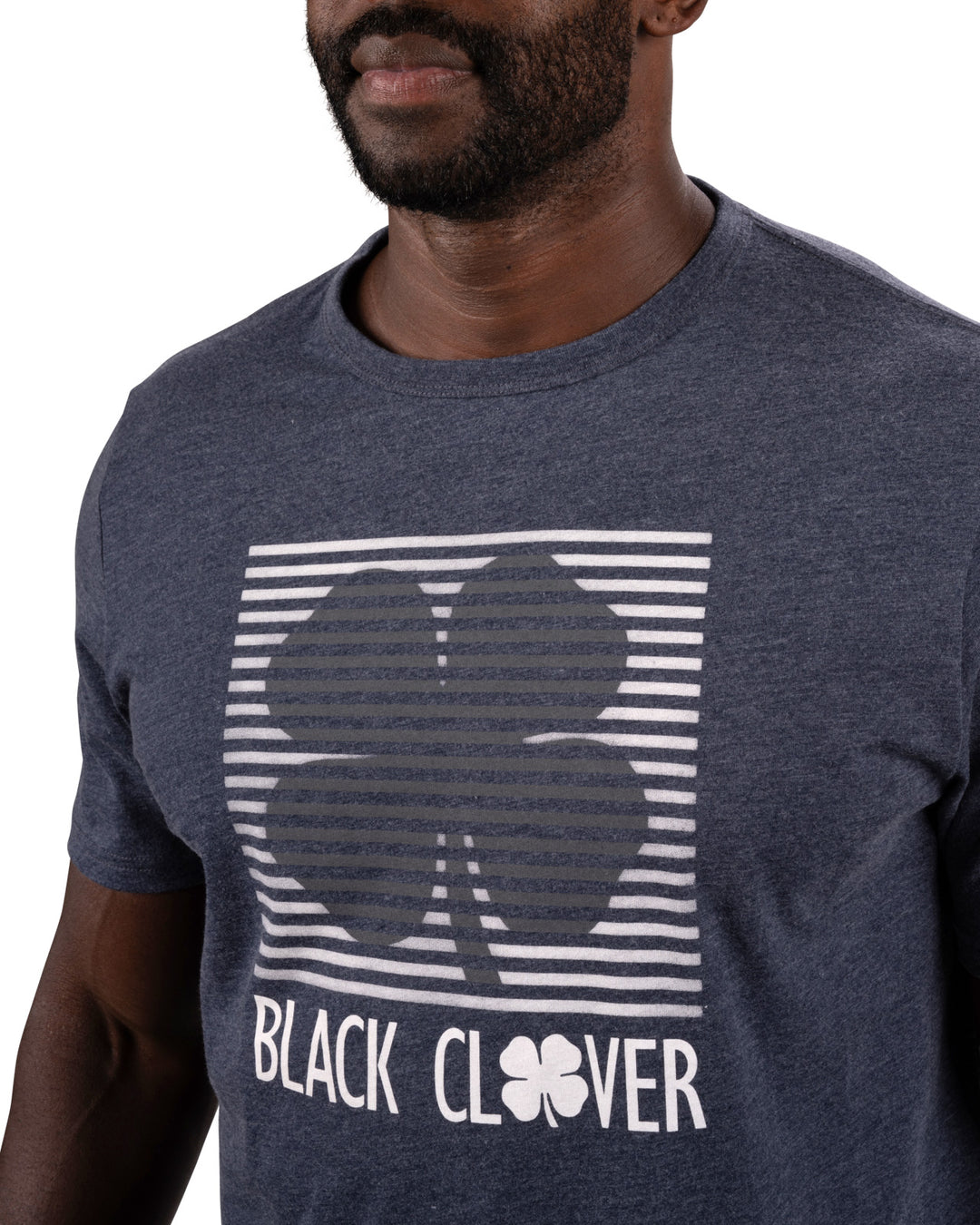 Men's Athletic Short Sleeve Blue T-Shirt with Black Clover Logo