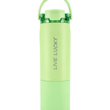 "Live Lucky" Green Wellness Water Bottle - Kiwi