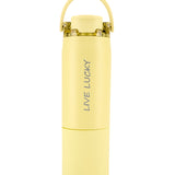 "Live Lucky" Yellow Wellness Water Bottle - Prickly Pear