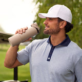 "Live Lucky" Brown Wellness Water Bottle - Mocha