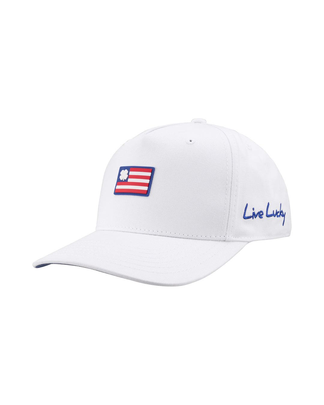 Patriotic White Golf Hat with American Flag Patch – Black Clover