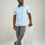 Diamond Luck Polo - Men's Blue Patterned Polo