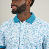 Diamond Luck Polo - Men's Blue Patterned Polo