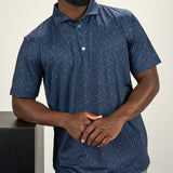 Lucky Drinks Polo - Men's Navy Patterned Polo
