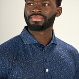 Lucky Drinks Polo - Men's Navy Patterned Polo