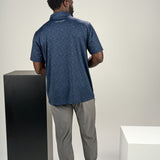 Lucky Drinks Polo - Men's Navy Patterned Polo