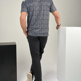 Night Lights Polo -  Men's Dark Grey Patterned Polo