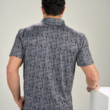 Night Lights Polo -  Men's Dark Grey Patterned Polo