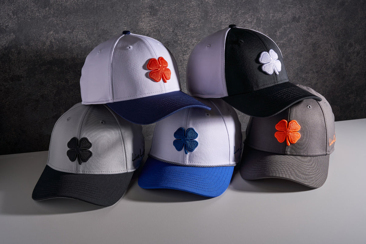 White and Navy Blue Premium Clover Hat For Golf and Lifestyle 