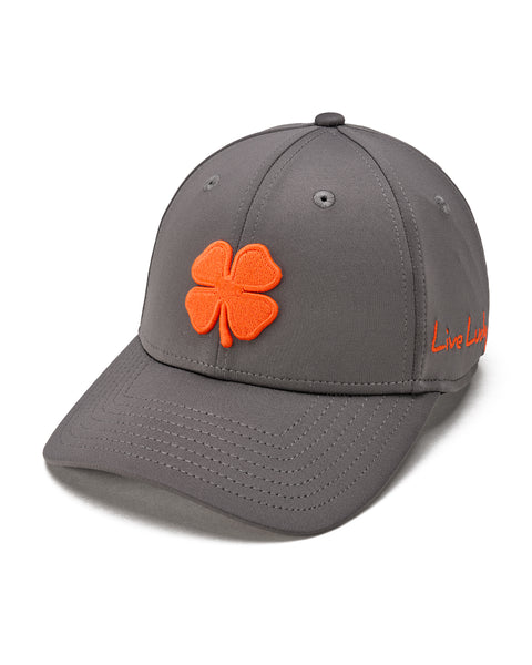 Dark Grey and Orange Premium Clover Hat for Golf and Lifestyle