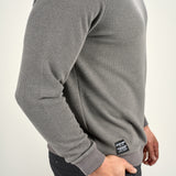 Waffle Crew - Grey Waffle Knit Crewneck