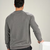 Waffle Crew - Grey Waffle Knit Crewneck