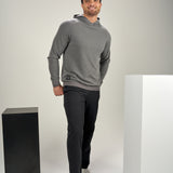Waffle Hoodie - Grey Waffle Knit Hoodie
